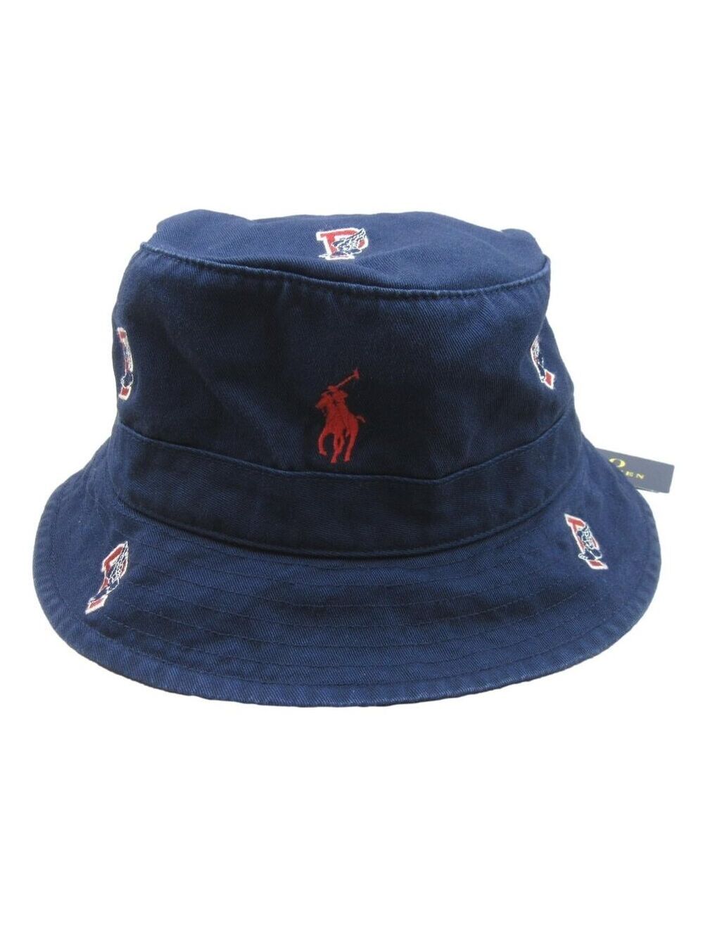 Polo Ralph Lauren Embroidered P-Wing Bucket Hat Adult Size L/XL Navy Blue NEW